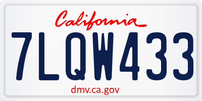 CA license plate 7LQW433