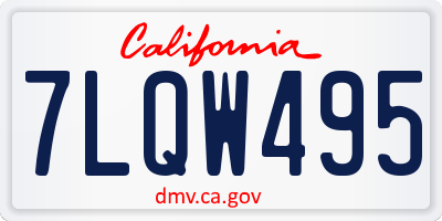 CA license plate 7LQW495