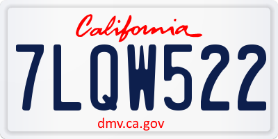 CA license plate 7LQW522