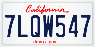 CA license plate 7LQW547