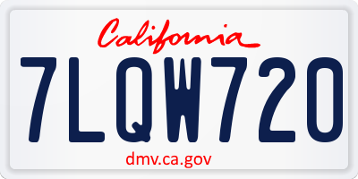 CA license plate 7LQW720