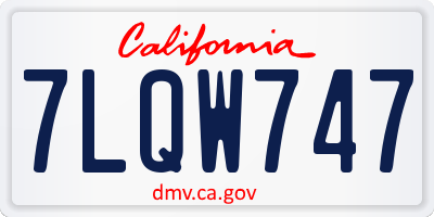 CA license plate 7LQW747
