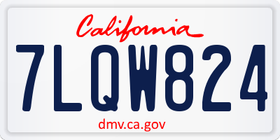 CA license plate 7LQW824