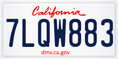 CA license plate 7LQW883