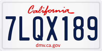 CA license plate 7LQX189