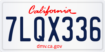 CA license plate 7LQX336