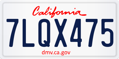 CA license plate 7LQX475