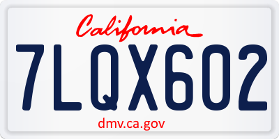 CA license plate 7LQX602