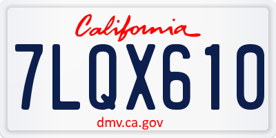 CA license plate 7LQX610
