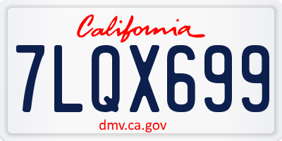 CA license plate 7LQX699