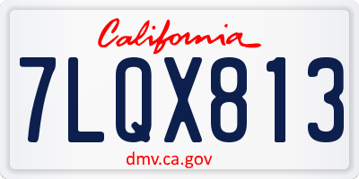 CA license plate 7LQX813