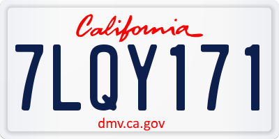 CA license plate 7LQY171