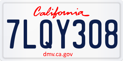 CA license plate 7LQY308
