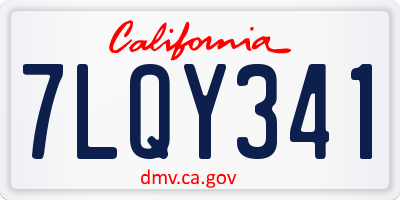 CA license plate 7LQY341