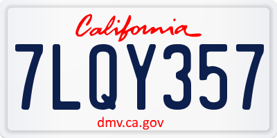 CA license plate 7LQY357