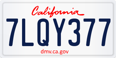 CA license plate 7LQY377