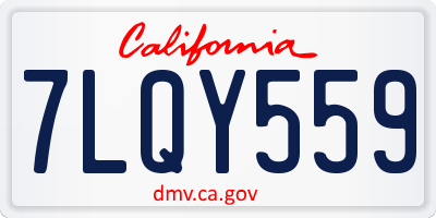 CA license plate 7LQY559