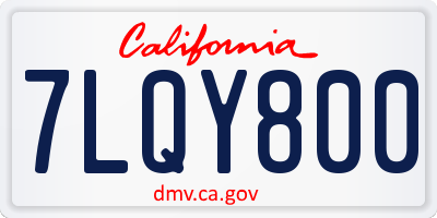 CA license plate 7LQY800