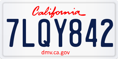 CA license plate 7LQY842