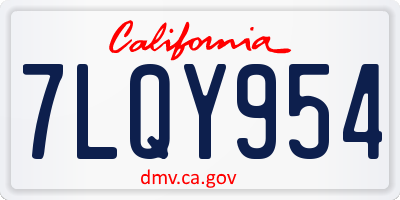 CA license plate 7LQY954