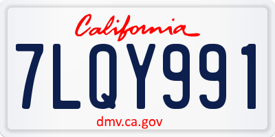CA license plate 7LQY991