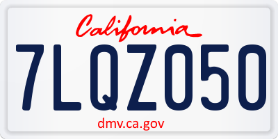 CA license plate 7LQZ050