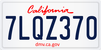 CA license plate 7LQZ370