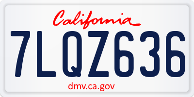 CA license plate 7LQZ636