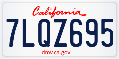 CA license plate 7LQZ695
