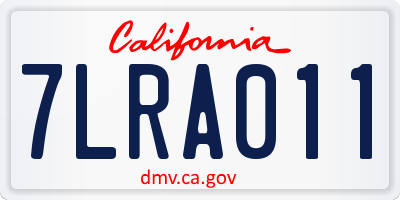 CA license plate 7LRA011