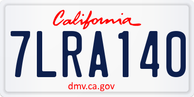 CA license plate 7LRA140