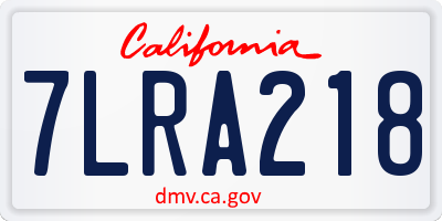 CA license plate 7LRA218