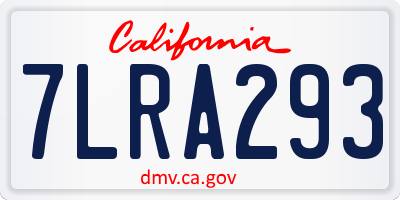 CA license plate 7LRA293