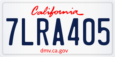 CA license plate 7LRA405