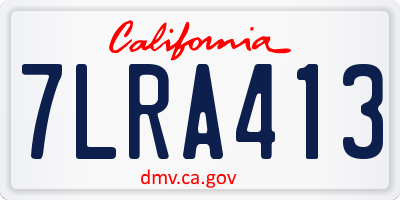 CA license plate 7LRA413