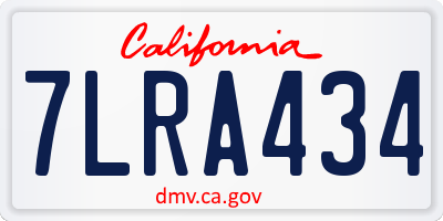 CA license plate 7LRA434