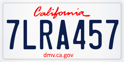 CA license plate 7LRA457