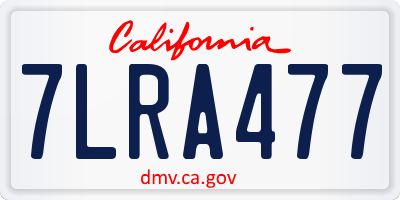 CA license plate 7LRA477