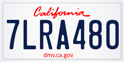 CA license plate 7LRA480