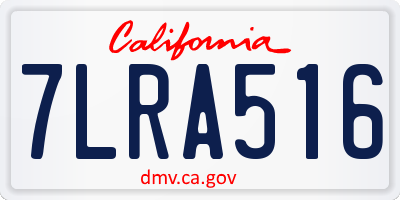CA license plate 7LRA516