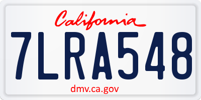 CA license plate 7LRA548