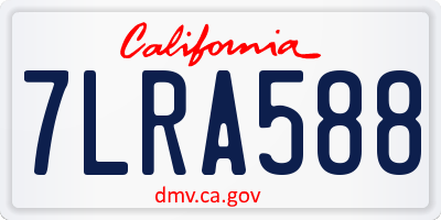 CA license plate 7LRA588