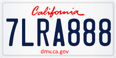 CA license plate 7LRA888