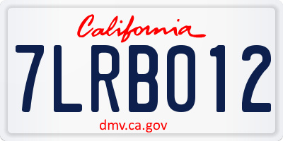 CA license plate 7LRB012