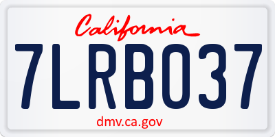 CA license plate 7LRB037