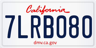 CA license plate 7LRB080
