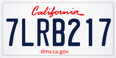 CA license plate 7LRB217