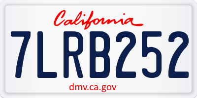 CA license plate 7LRB252