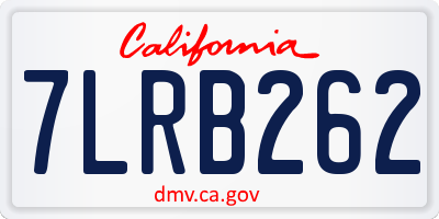 CA license plate 7LRB262