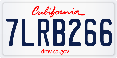CA license plate 7LRB266